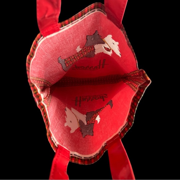 Vintage RARE Harrods Knightsbridge Scottie Dog Tartan PVC Tote Bag – UK Made - Picture 4 of 4